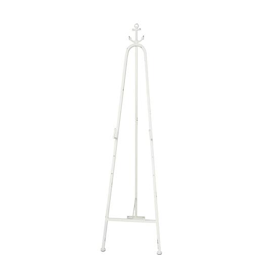 5.5ft. 3-Tier Adjustable White Metal Anchor Easel with Foldable Stand and Chain Support